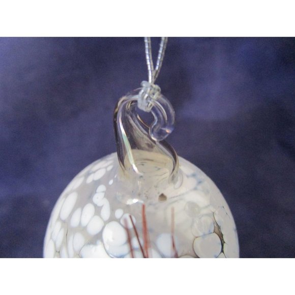 Hand Blown Art Glass Snowman Ornament Unsigned EUC No Scarf - Picture 11 of 13